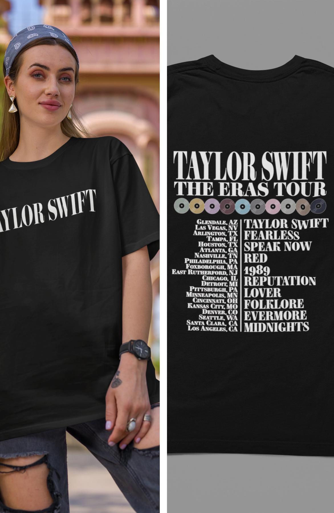 Taylor Swift The Eras Tour Sırt Baskılı Tişört, Unisex Oversize Taylor ...