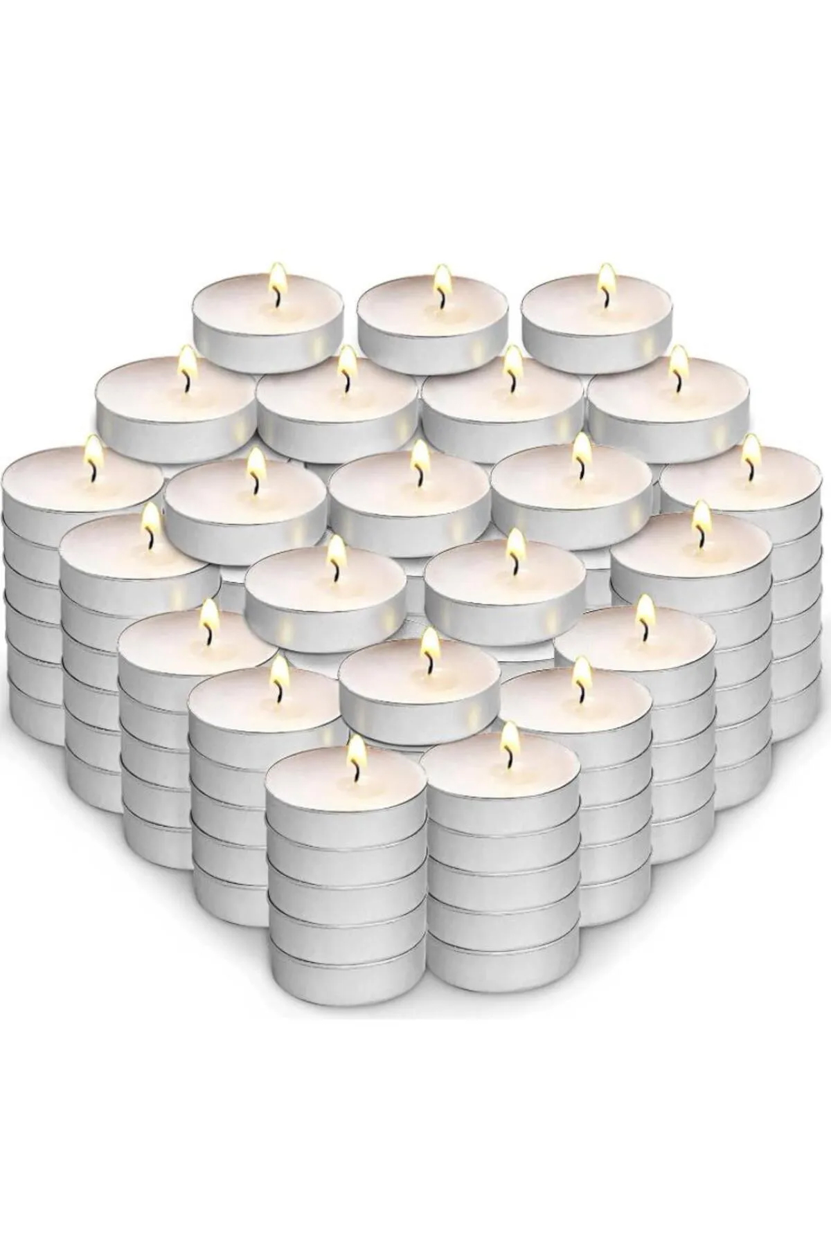 11 gram 100'lü Uzun Yanma Tealight Mum Beyaz 3,8 Cm 100'lü Paket Kokusuz Söz Nişan Kına Buhardanlık