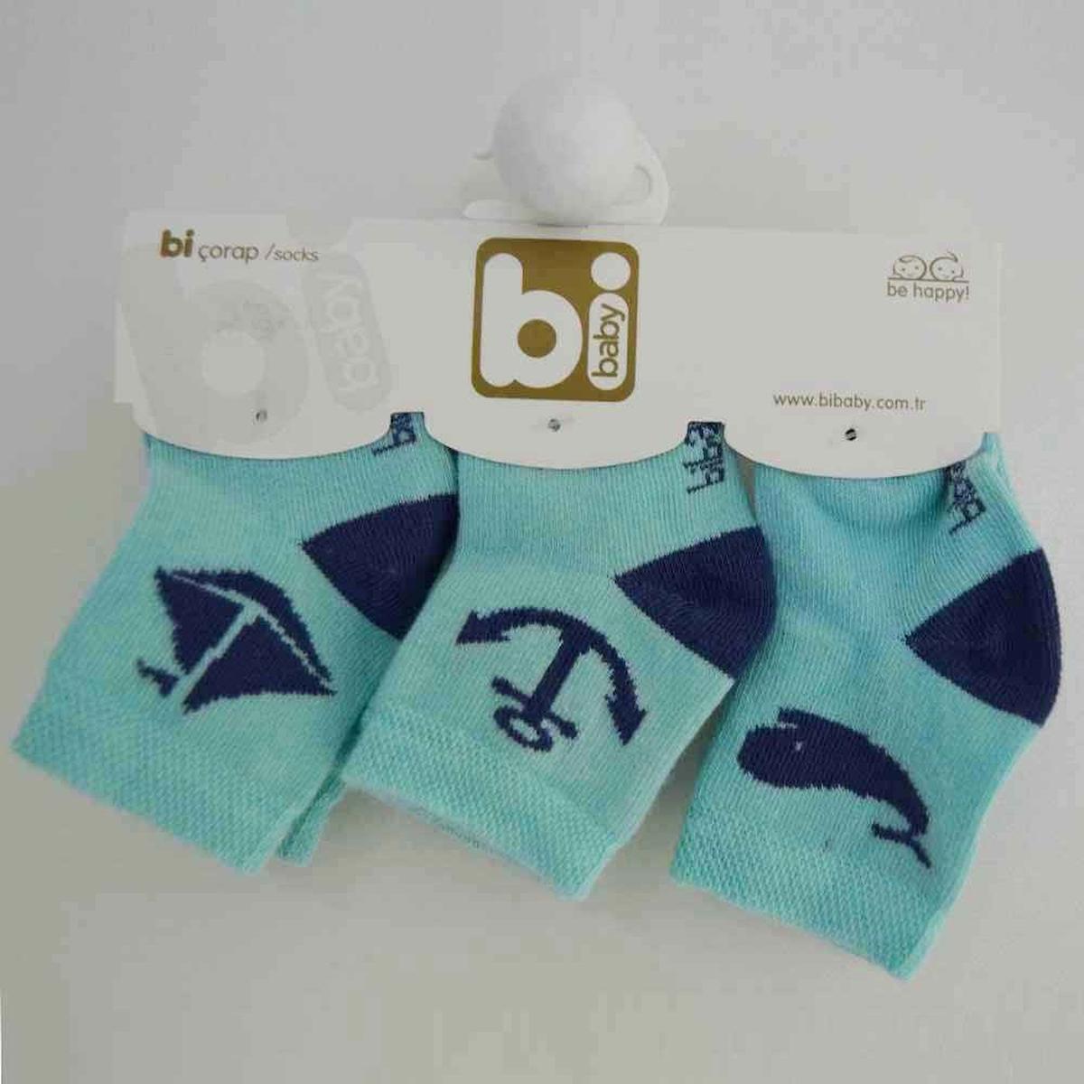 Bibaby 68106 Marine 3'lü Bebek Çorabı 0-3 Ay