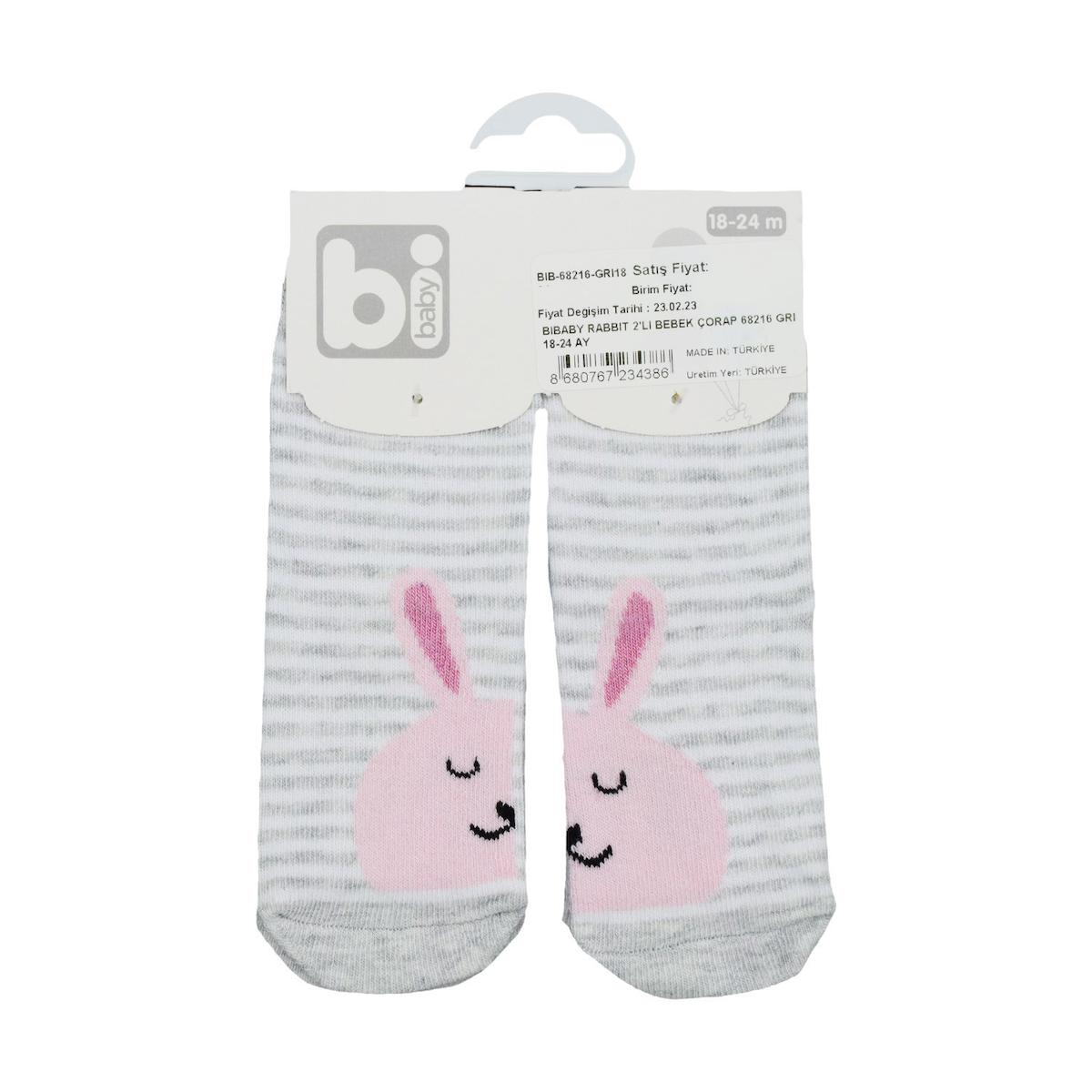 Bibaby Rabbit 2'li Bebek Çorap 68216