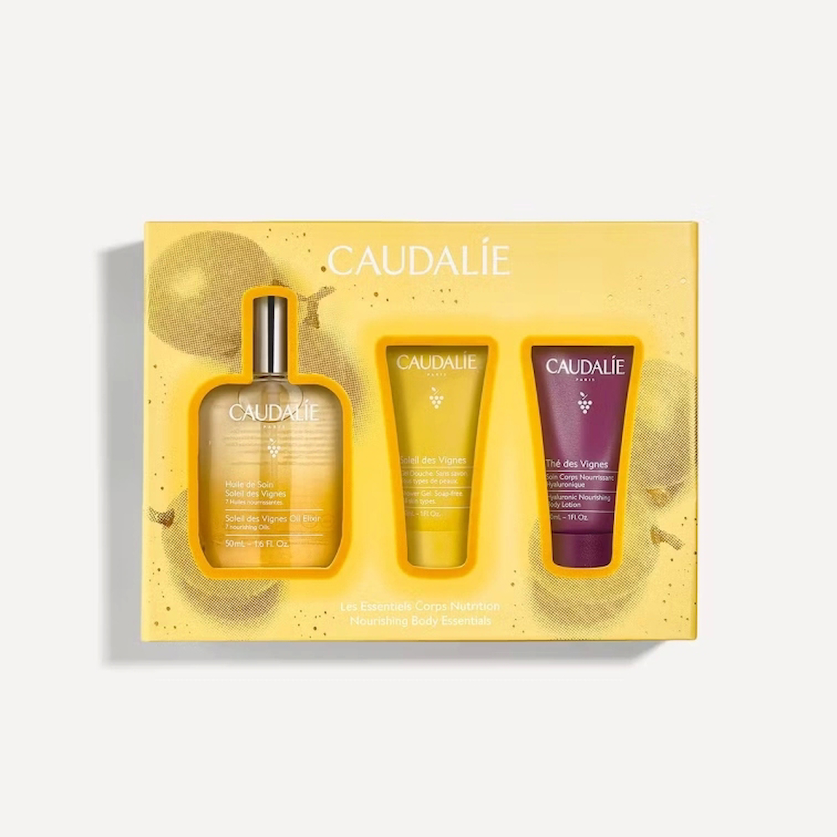 Caudalie Soleil des Vignes Elixir Yağ Seti-Elixir Yağ 50ml+Duş Jeli 30ml+Vücut Losyonu 30ml