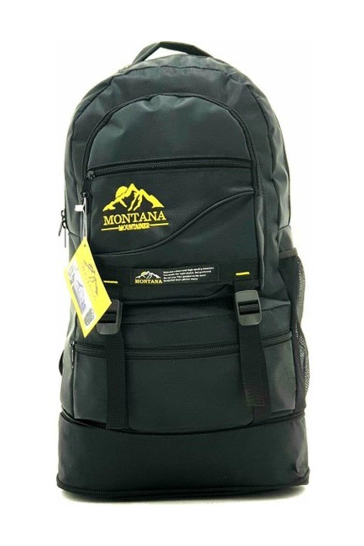 Montana Unisex Siyah Körüklü 65 lt Kapasiteli Dağcı Sırt Çantası