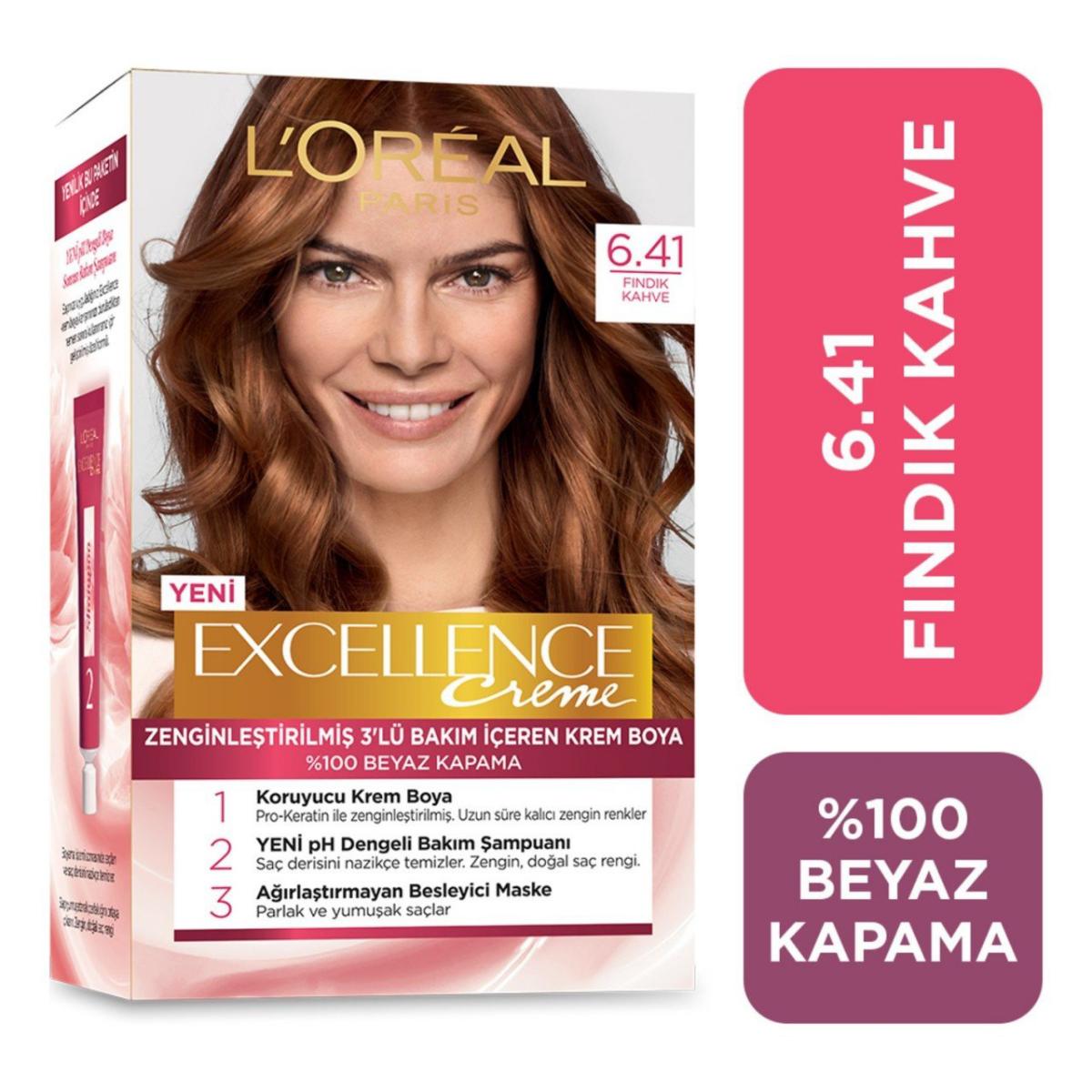 L'Oréal Paris Excellence Creme Saç Boyası 6-41 Fındık Kahvesi