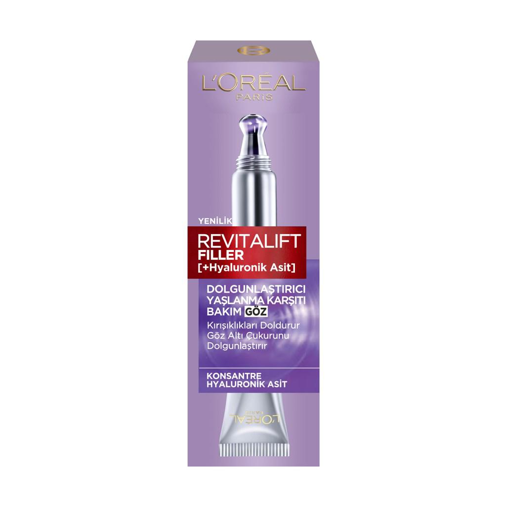 L'Oreal Paris Revıtalıft Dolgunlaştırıcı -Yaşlanma Karşıtı Hyalüronik Asit 40 Yaş+-60 Yaş + Göz Çevresi Krem 15 ml 