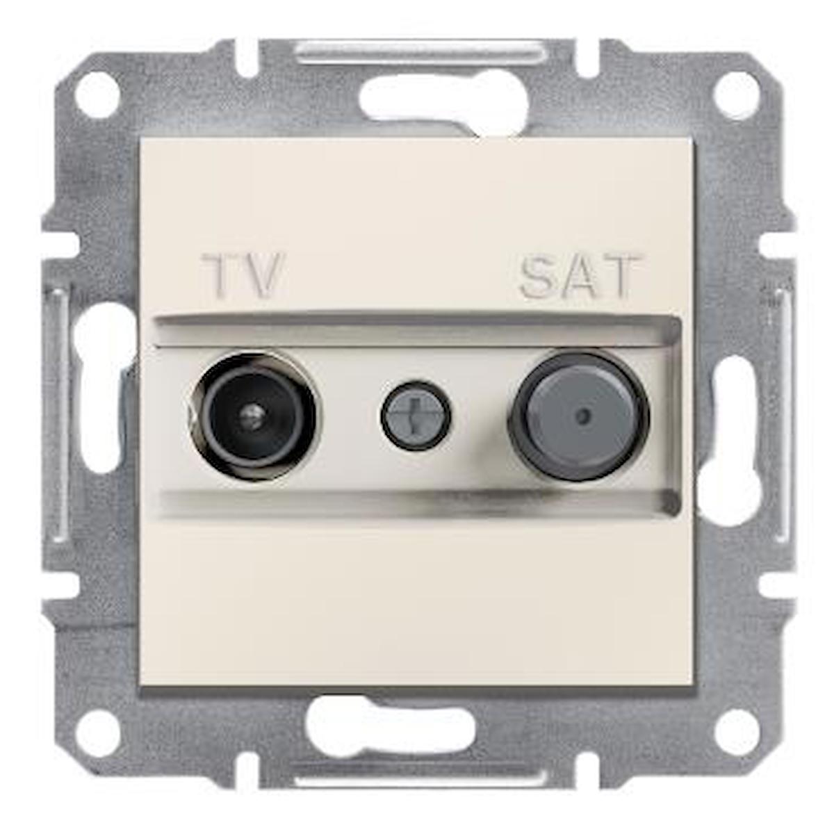 Schneider EPH3470123 Asfora Krem 1dB Sonlu TV SAT Prizi