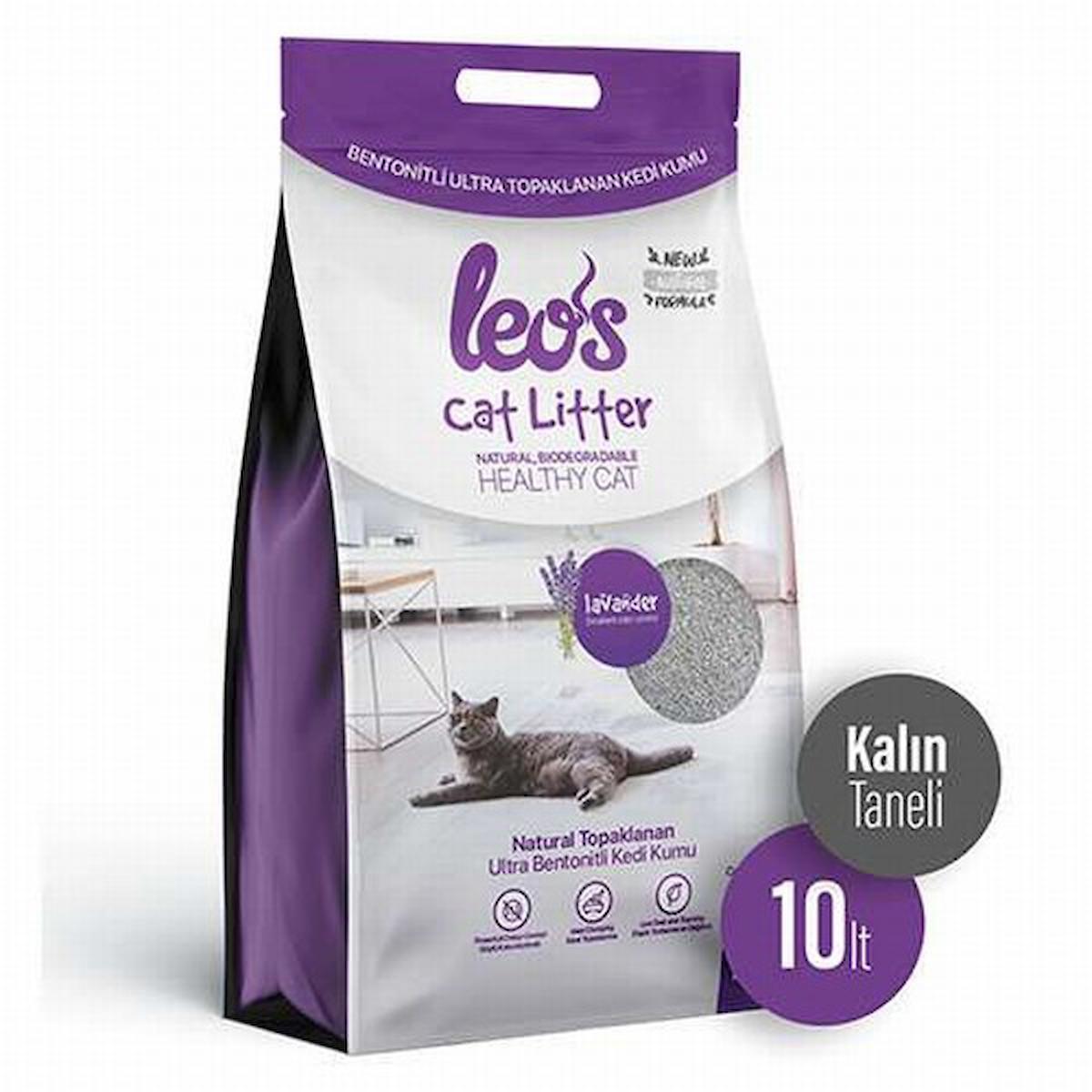 Leos Cat Litter Lavanta Kokulu Kalın Bentonit Kedi Kumu 2x10 Lt 