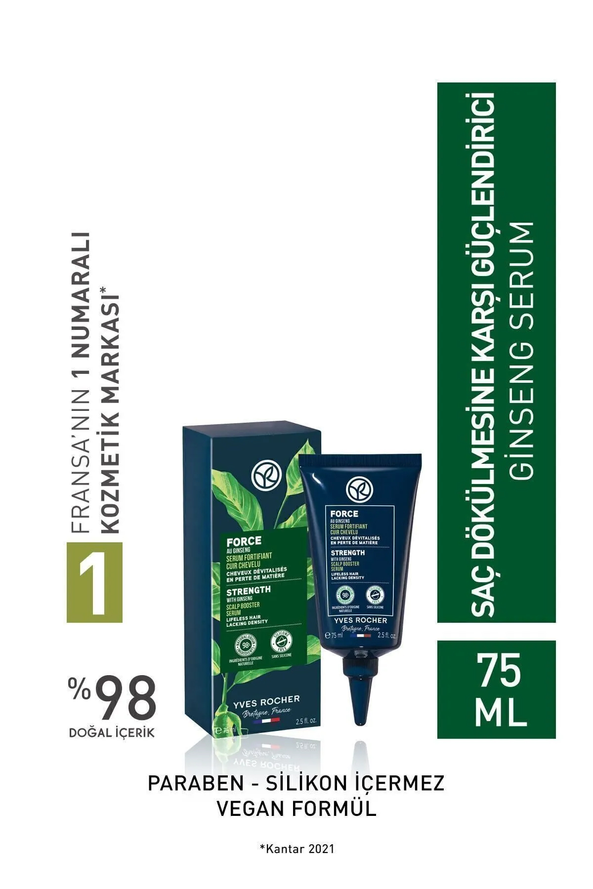 Saç Dökülmesine Karşı Güçlendirici Ginseng Serum - Vegan-75 ml + LaRochePosay Jel