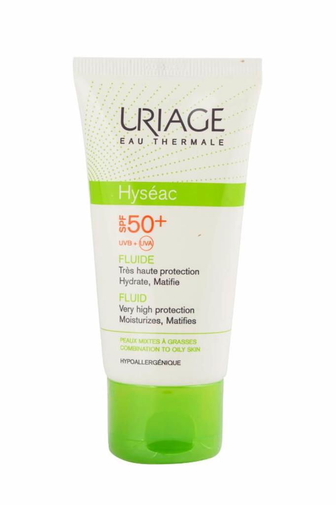 Uriage Hyseac Fluide 50+ Faktör Nemlendirici Karma-Yağlı Ciltler İçin Renksiz Yüz Güneş Koruyucu Krem 50 ml