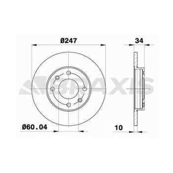 ON FREN DISK AYNASI P106 P206 P306 P205 P405 P309 ZX C15 SAXO 1.4 1.6 94-96-96 - BRAXIS AE0006