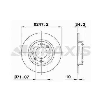 ARKA FREN DISK AYNASI P405 1.6 1.9 1.8T 89 92 P405 II 1.8 2.0 2.0 16V 92 95 - 247x10x9 - BRAXIS AE0697