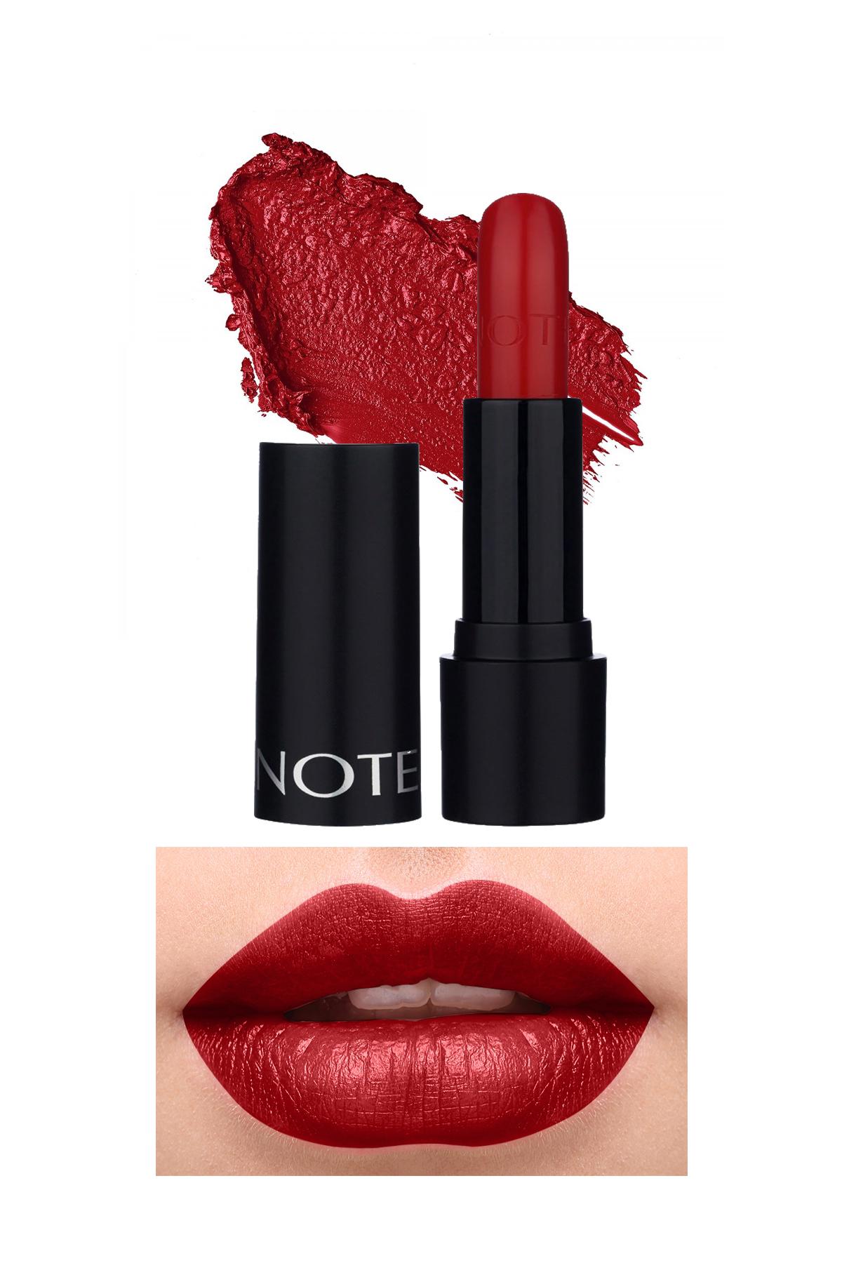 Note Deep Impact Lipstick Kremsi Dokulu Yarı Parlak Ruj 13 Impressive Red - Kırmızı