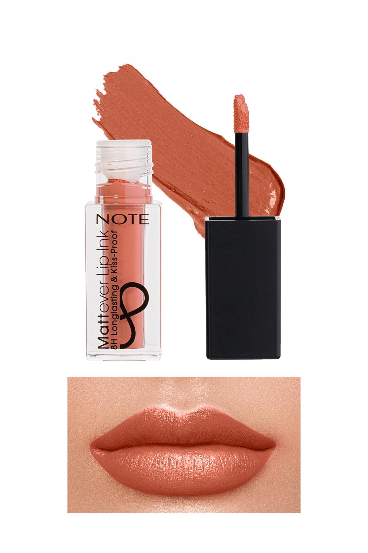 Note Mattever Lip-Ink Mat ve Kalıcı Likit Ruj 04 Peach Rose - Nude