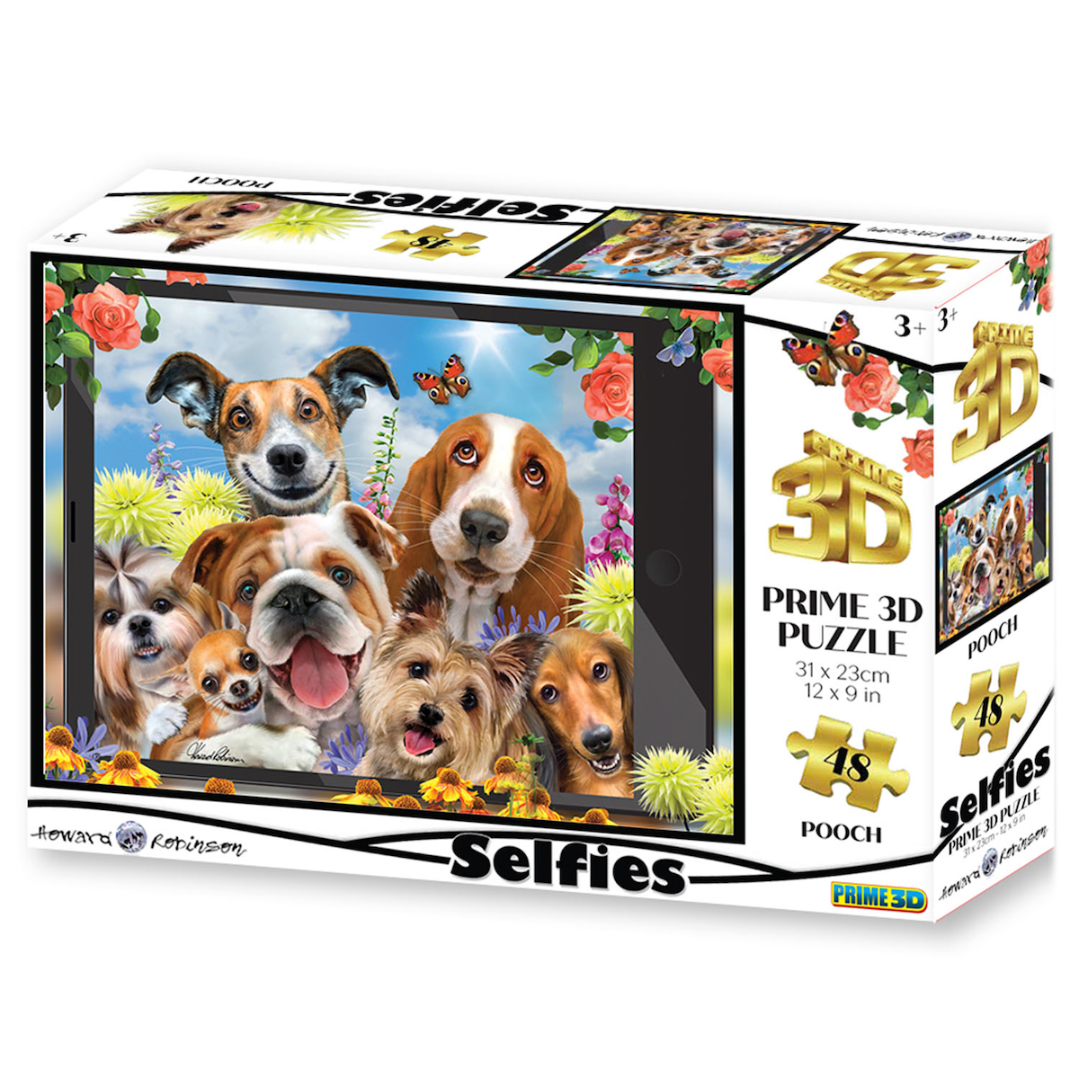 Prime 3D - Sevimli Köpekler Selfie 48 Parça Puzzle 20554