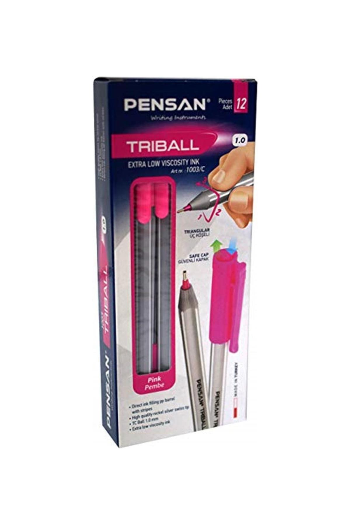 Pensan Trıball Tükenmez Kalem Pembe 12.li 1 mm