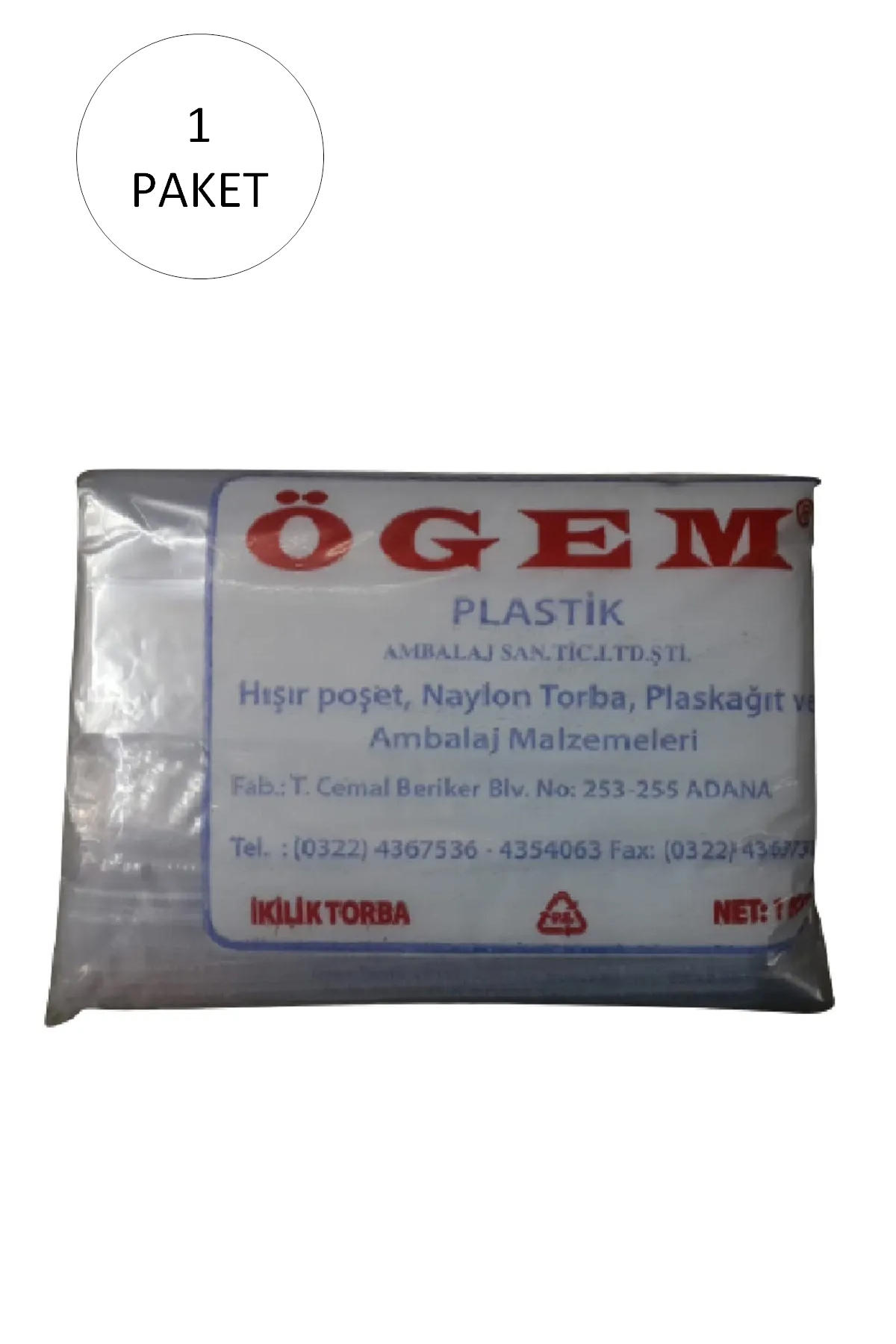 Bakkaliye Naylon Torba İkilik 22x36 cm 1 kg 1 Paket (Takriben 195 Adet)