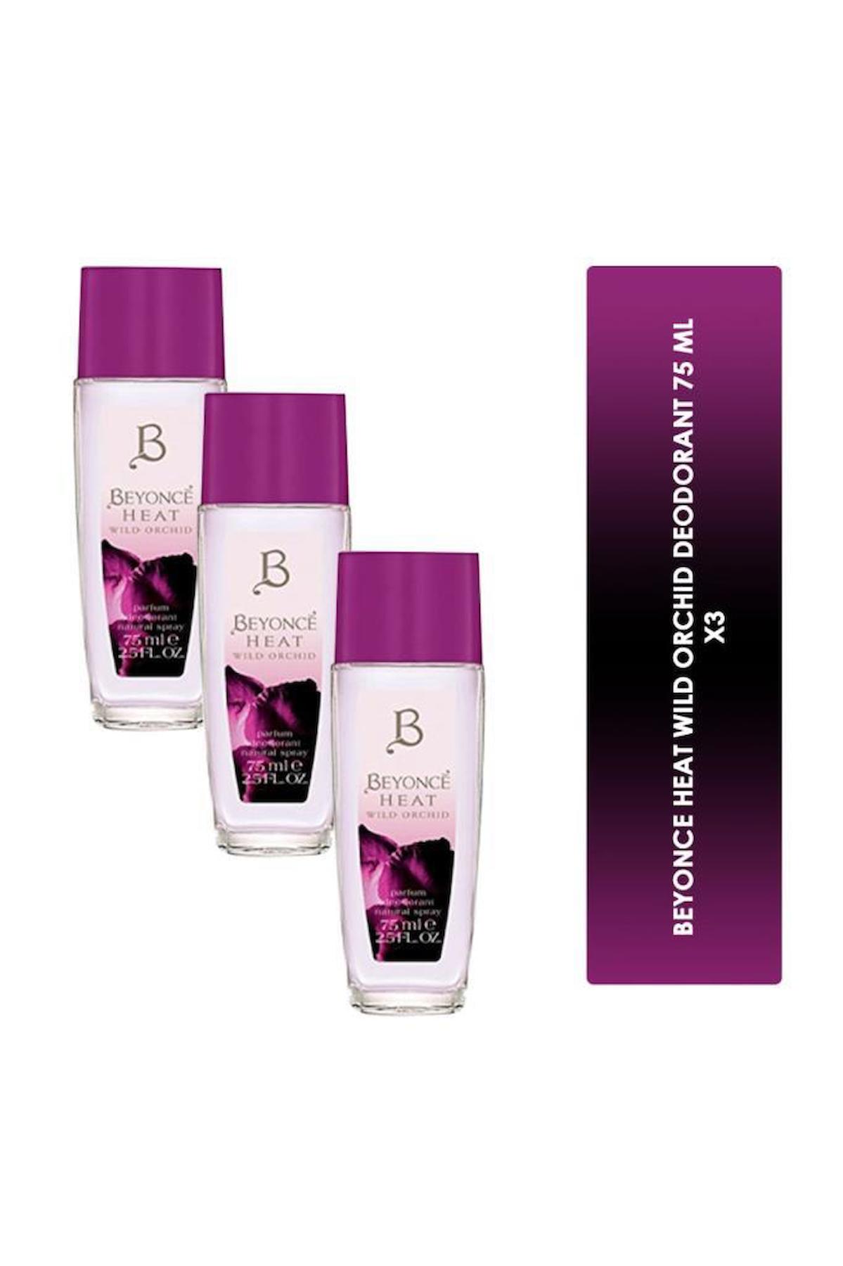 Beyonce Heat Wild Orchid Deodorant 75 ml X3