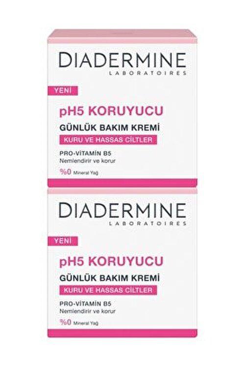 Diadermine ph5 Koruyucu Hassas ve Kuru Ciltler İçin Su Bazlı Yağsız Nemlendirici Yüz Bakım Kremi 2 x 50 ml