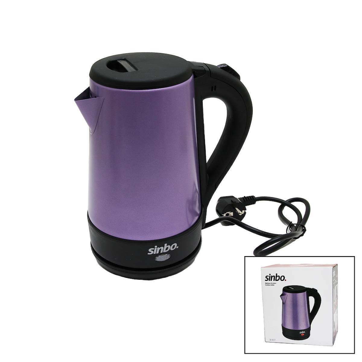 SİNBO-8017 MOR RENK ÇELİK KETTLE SU ISITICISI 1.5LT - 2200W (3877)