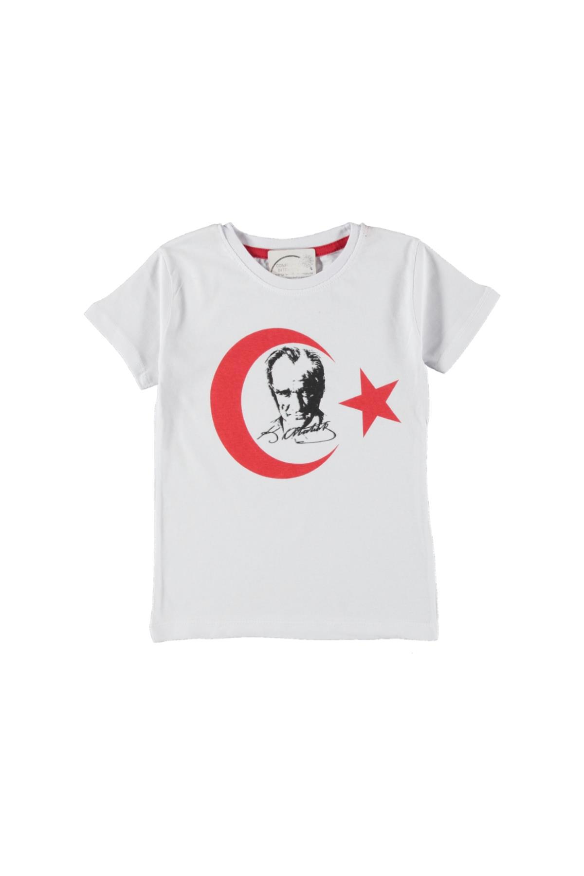 Pundikids Bayraklı Atatürk Baskılı T-shirt