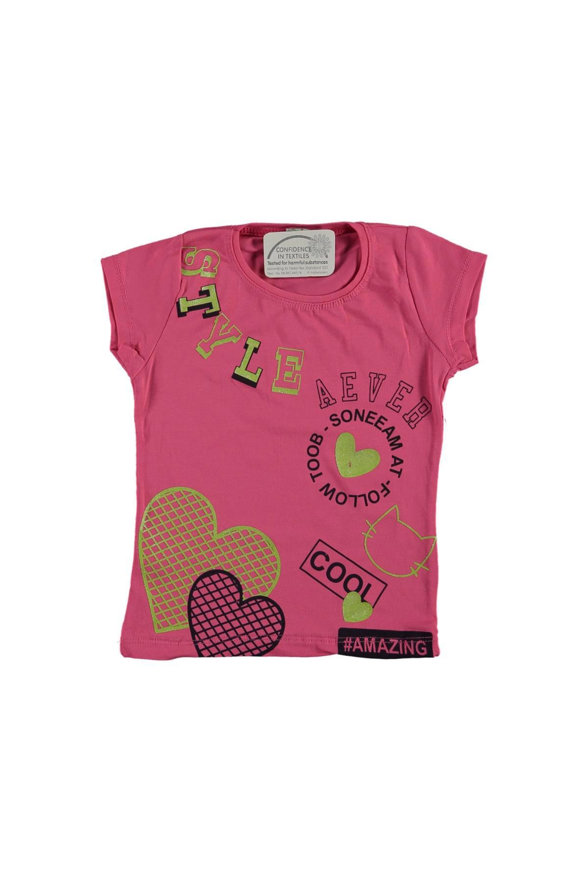 Pundikids Kız Çocuk Baskılı T-shirt