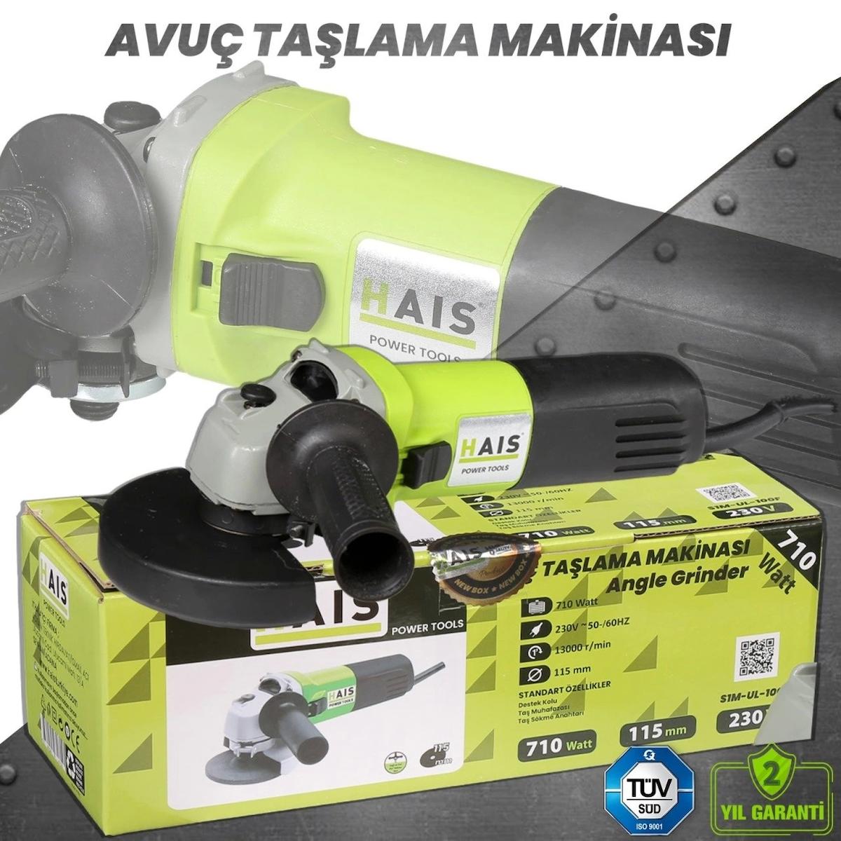 Hais Avuç Taşlama Makinası 710 W 115 Mm