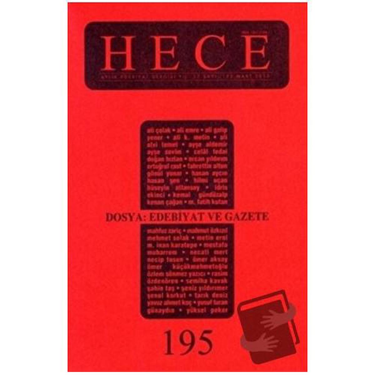 Hece Aylık Edebiyat Dergisi Sayı: 195