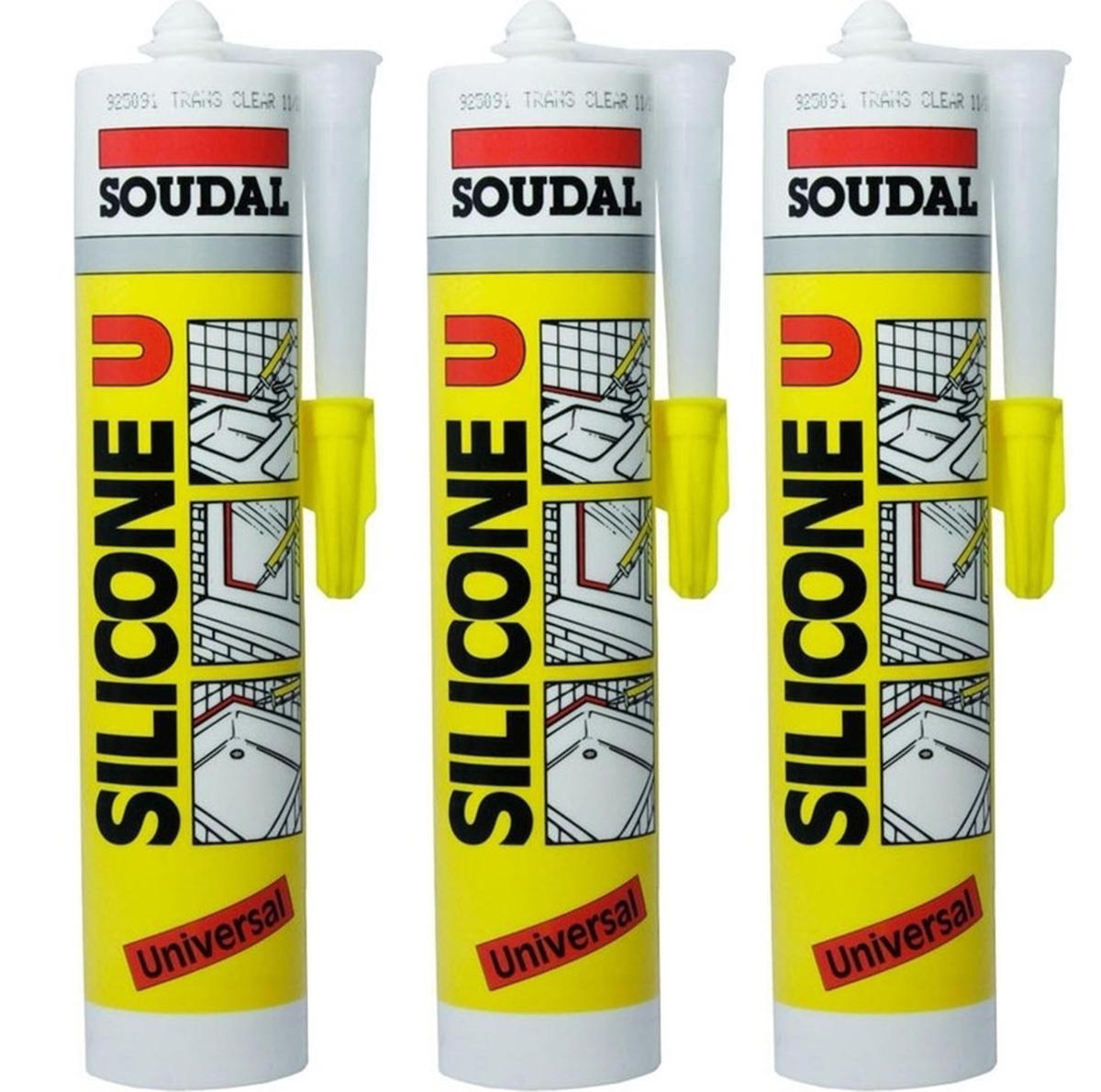 3 ADET SOUDAL BEYAZ SİLİKON 280 GR