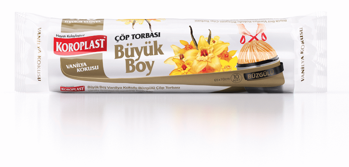 Koroplast Vanilya Kokulu Büyük Boy Çöp Torbası 10 Adet 65x70 cm