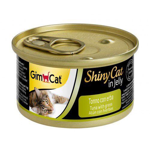 Gimcat Shinycat Ton Balıklı Çimenli Jöleli Kedi Konservesi 70 Gr