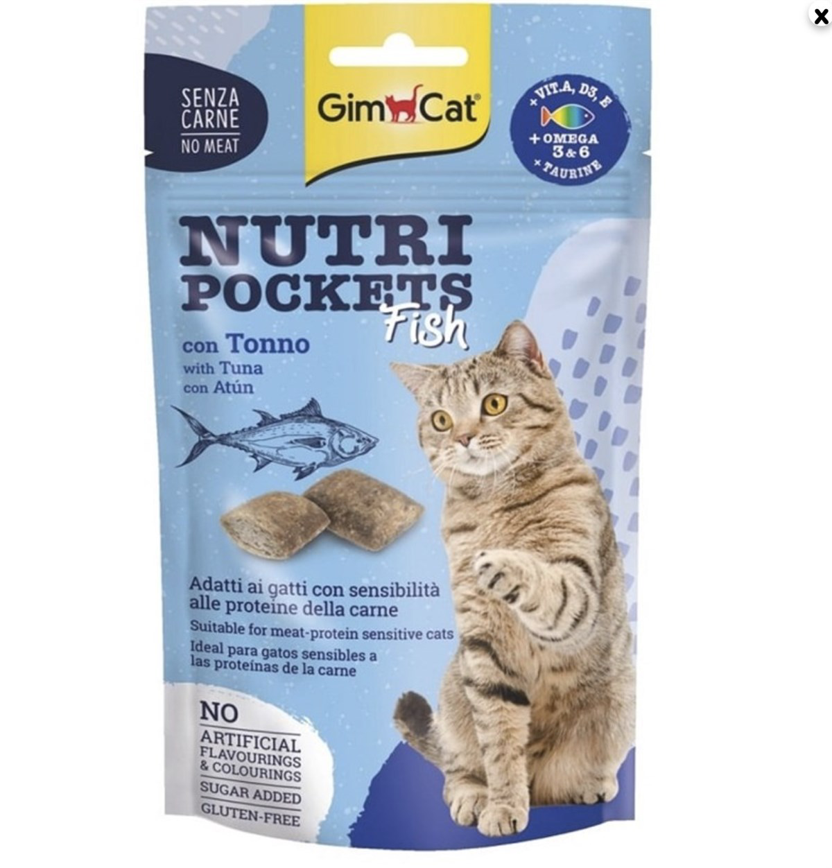 Gimcat Nutri Pockets Ton Balıklı Granül Yetişkin Kedi Ödülü 60 g 