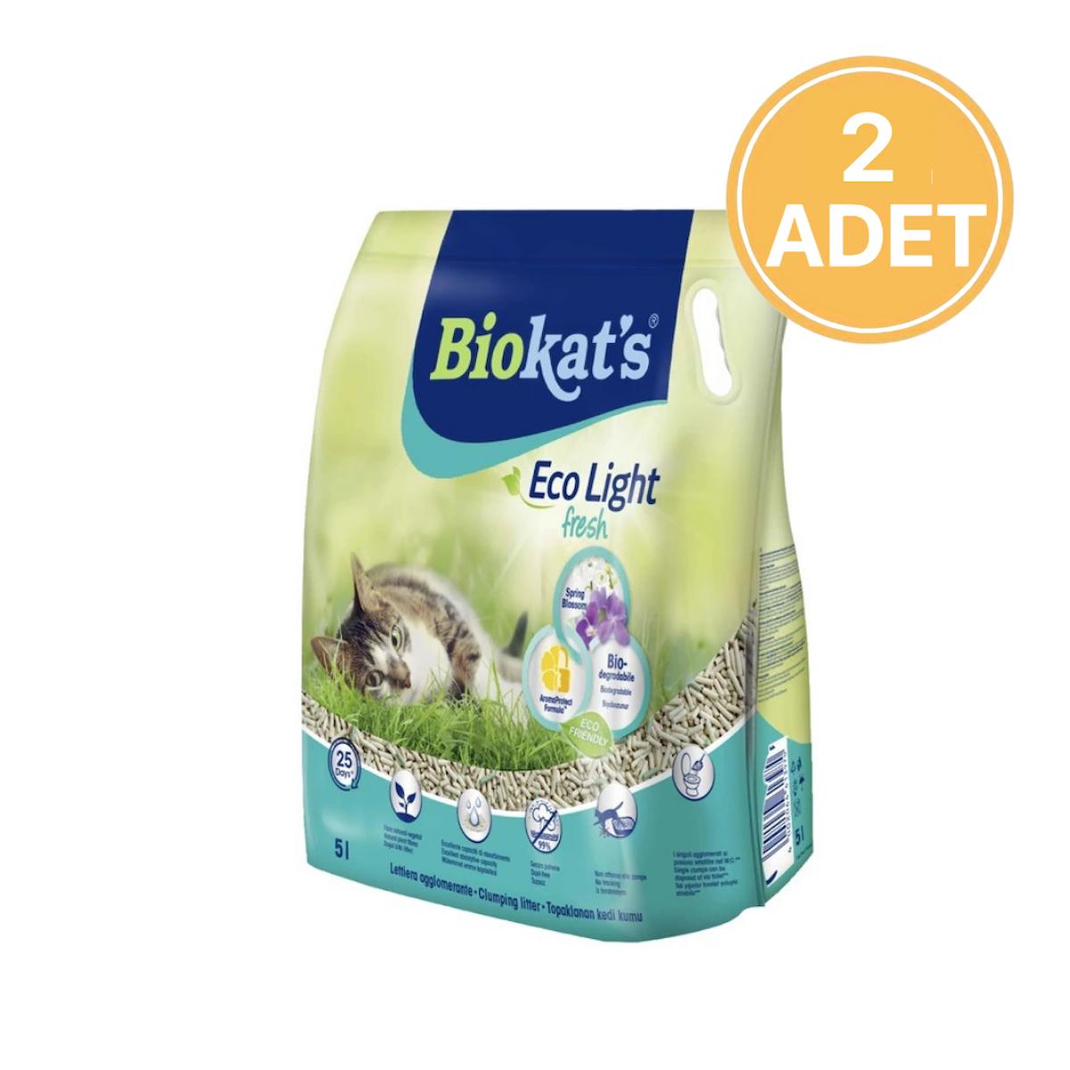 Biokat's Eco Light Fresh Spring Blossom Pelet Kedi Kumu 5lt (2 Adet)