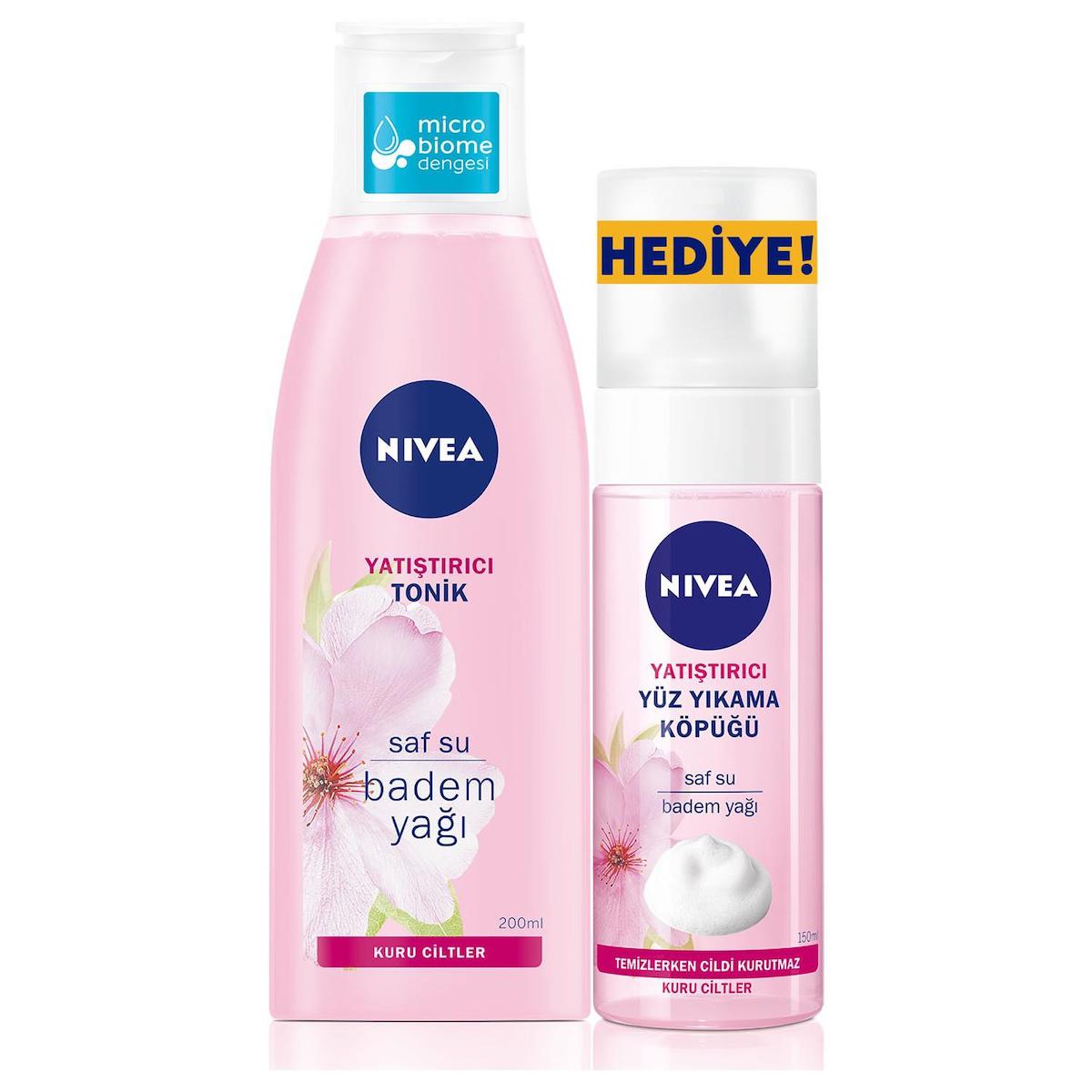 Nivea Kuru Ciltler için Yüz Yıkama Köpüğü 150 ml ve Tonik 200 ml