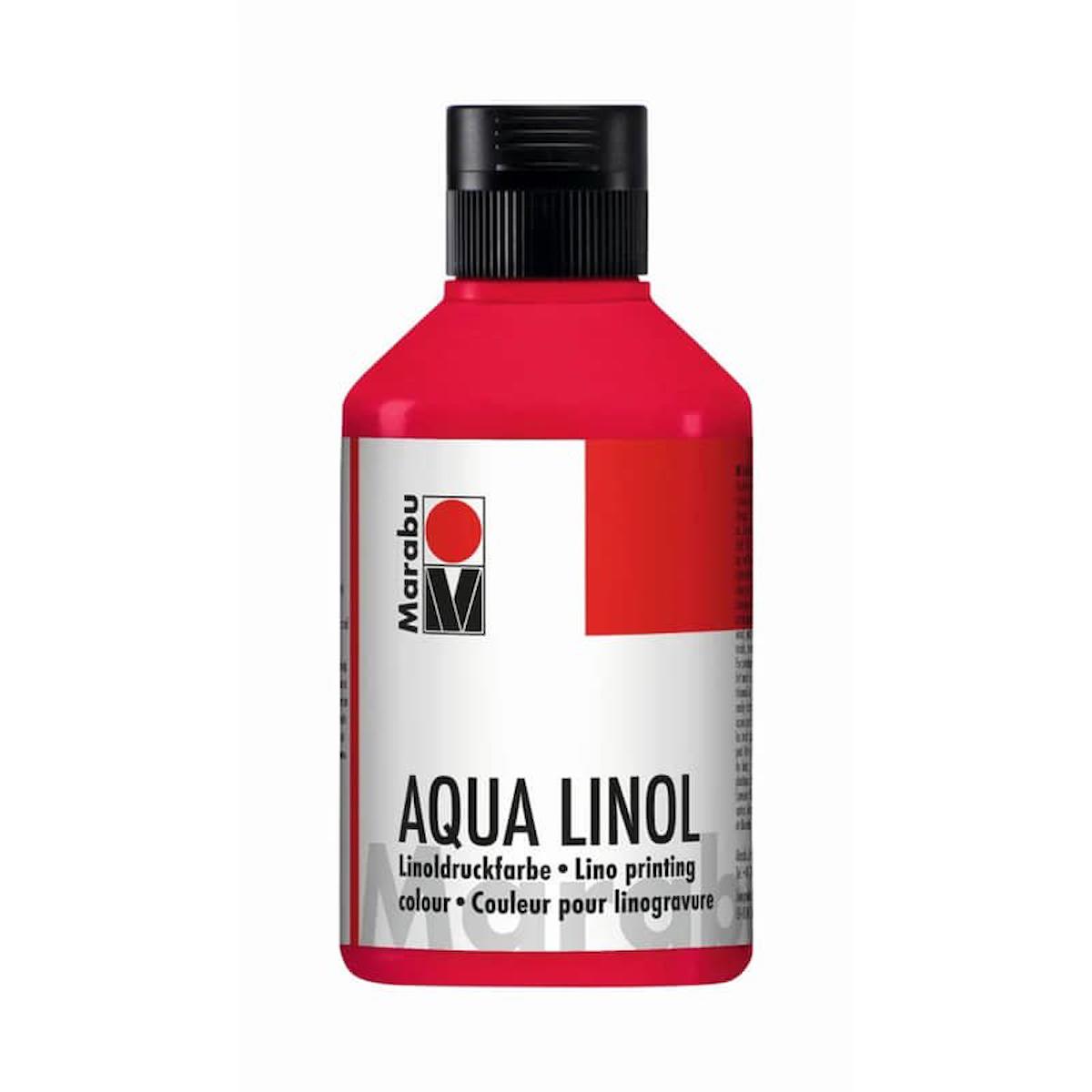 Marabu Aqua Linol Baskı Boyası Carmine Red 250 ml