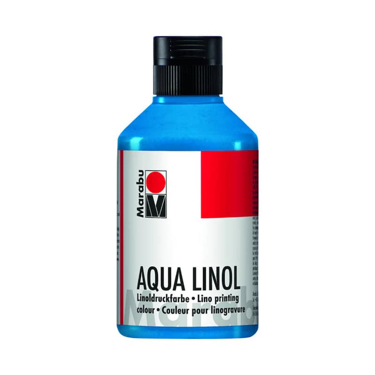 Marabu Aqua Linol Baskı Boyası Medium Blue 250 ml