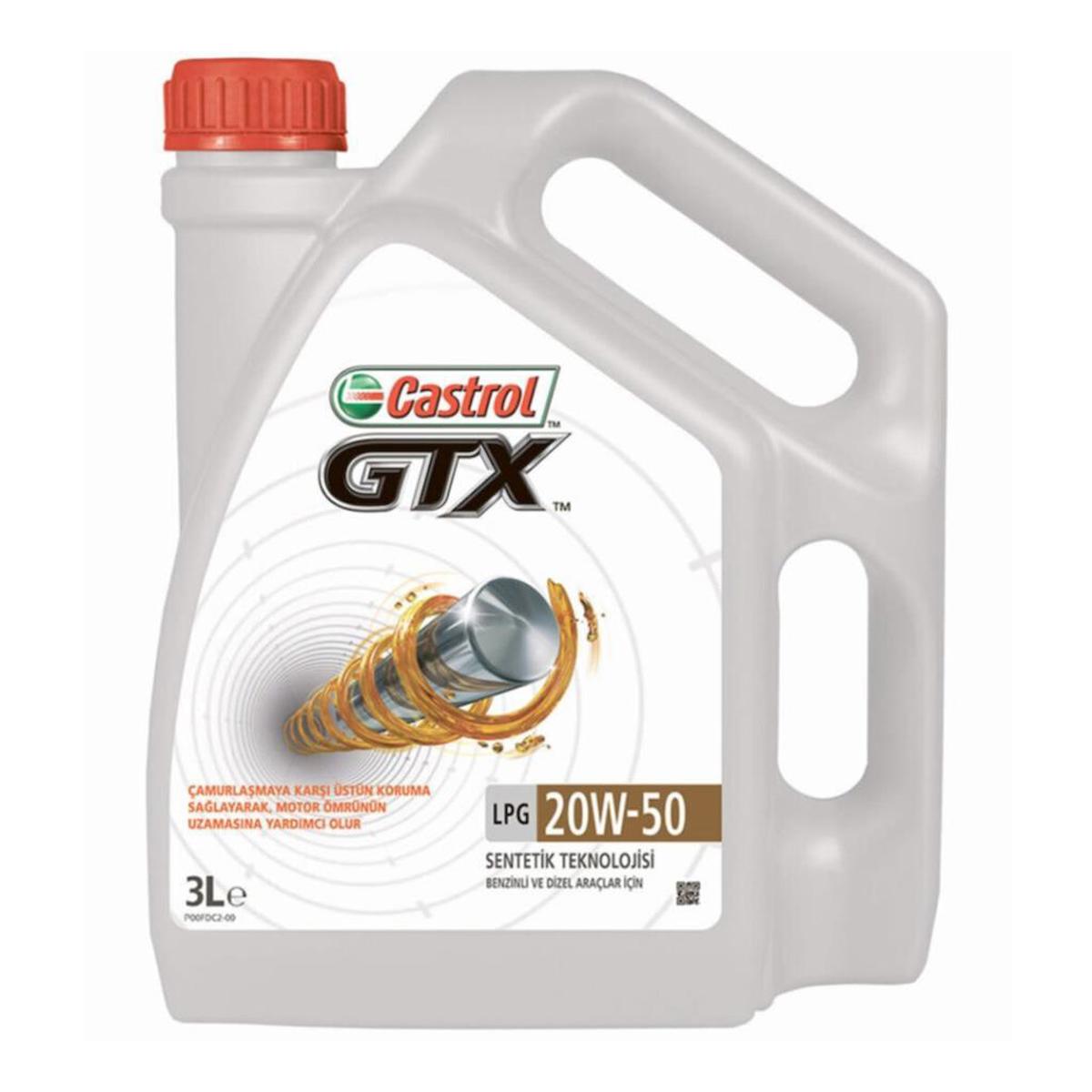 Castrol GTX LPG 20W-50 3 Lt LPG'li Araç Motor Yağı