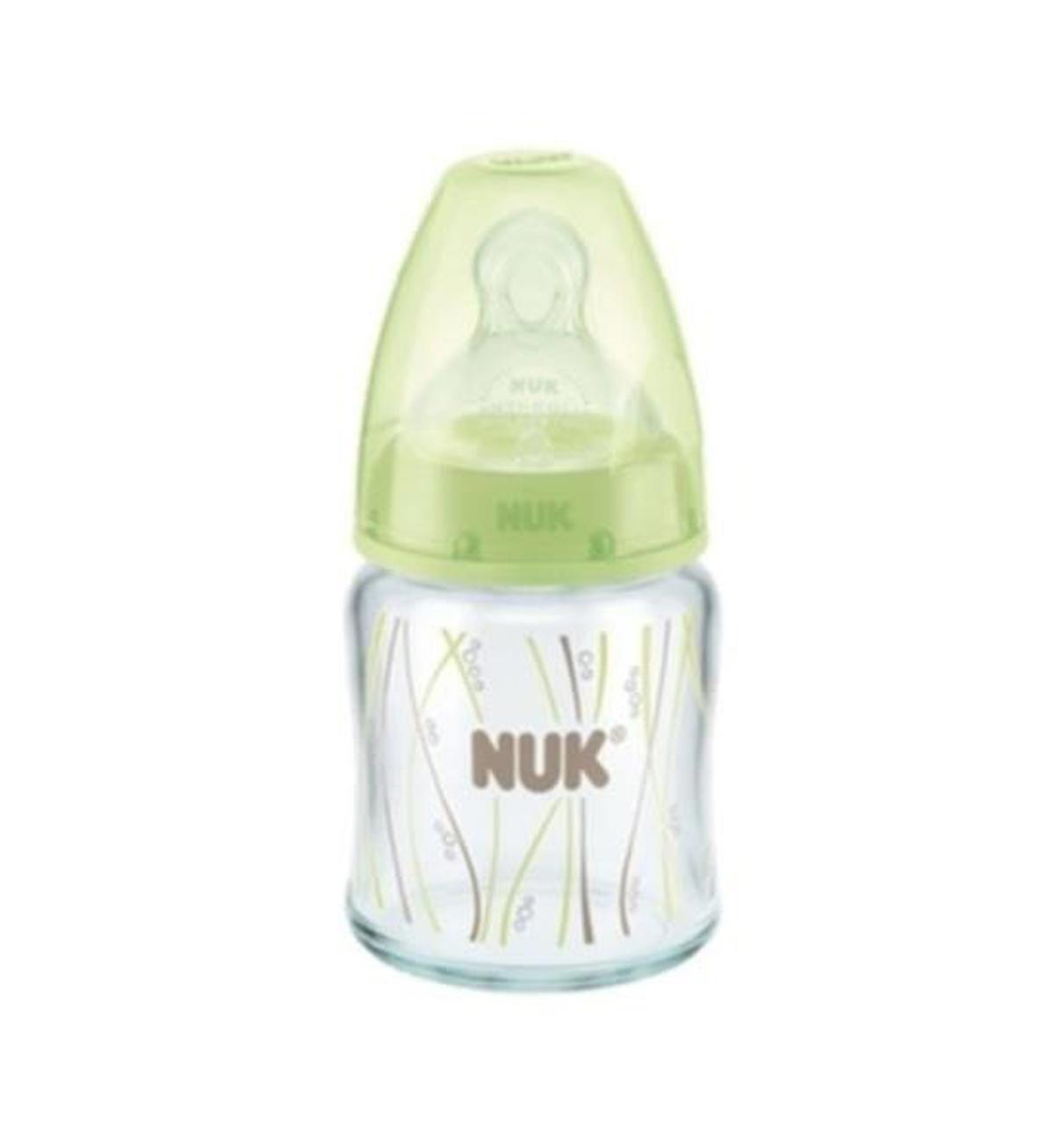 Nuk FC Silikon Emzikli First Choice Cam Biberon Yeşil 120 Ml - Yeşil