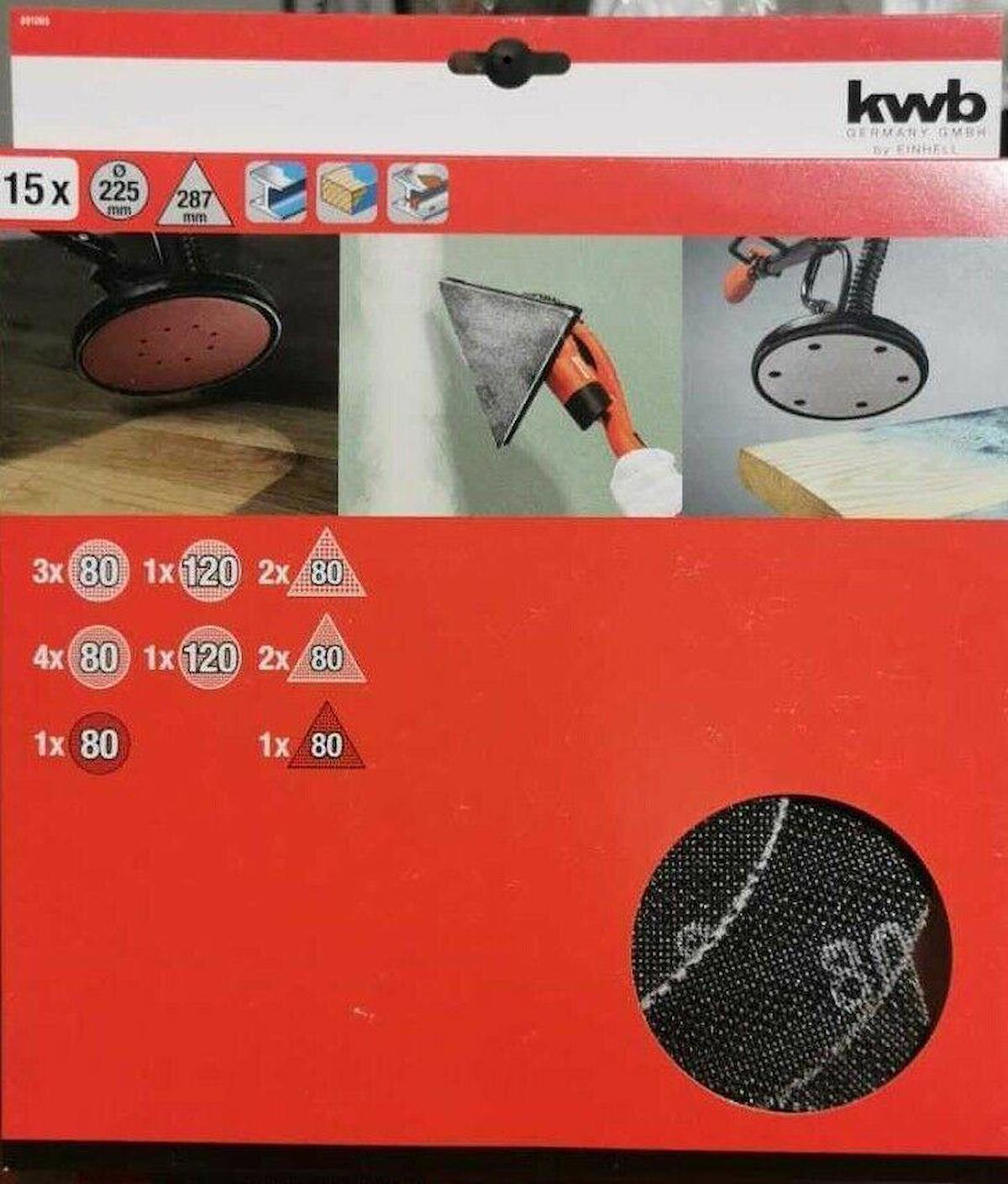 KWB 491065 Duvar Zımpara Kağıdı 225 MM 15li Paket