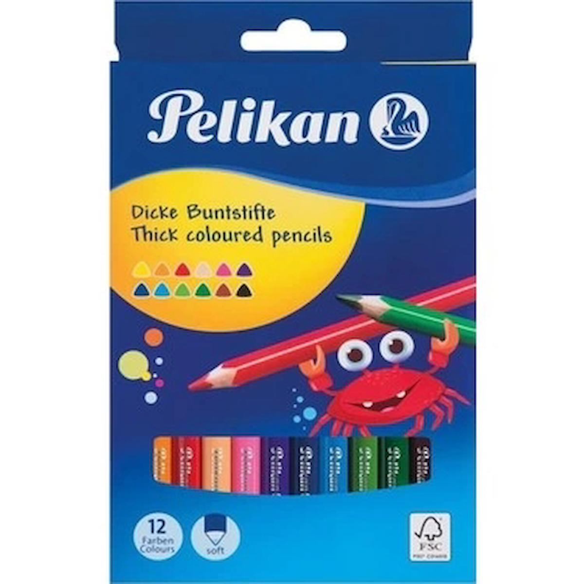 Pelikan Kuru Boya Kalemi Combino Jumbo Üçgen 12 Li