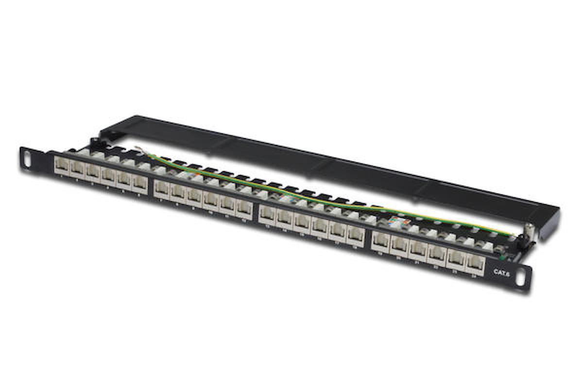 Digitus DN-91624S-Sl-Sh 24 Port 1U CAT6 Zırhlı Siyah Patch Panel