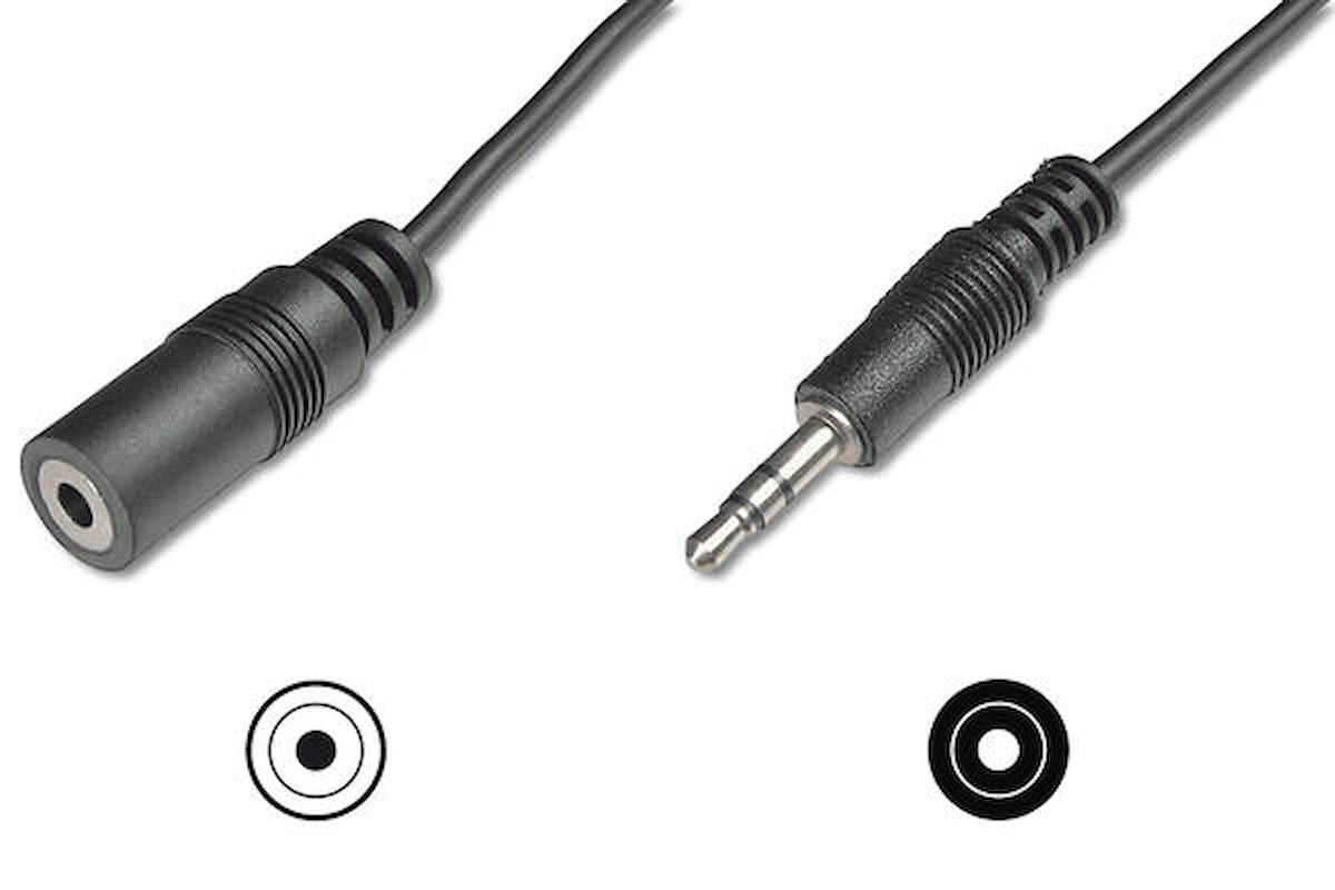 Digitus AK-510200-030-S 3 Mt 3.5mm to 3.5mm Erkek-Dişi Audio Ses Uzatma Kablosu