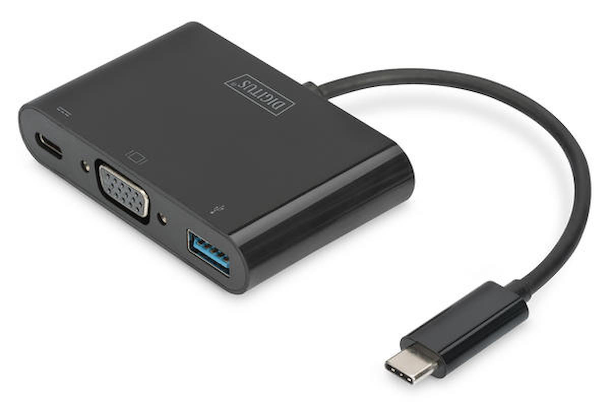 Digitus DA-70854 USB 3.1 Type C Gen.1 to VGA USB 3.0 Type C PD USB Grafik Adaptör