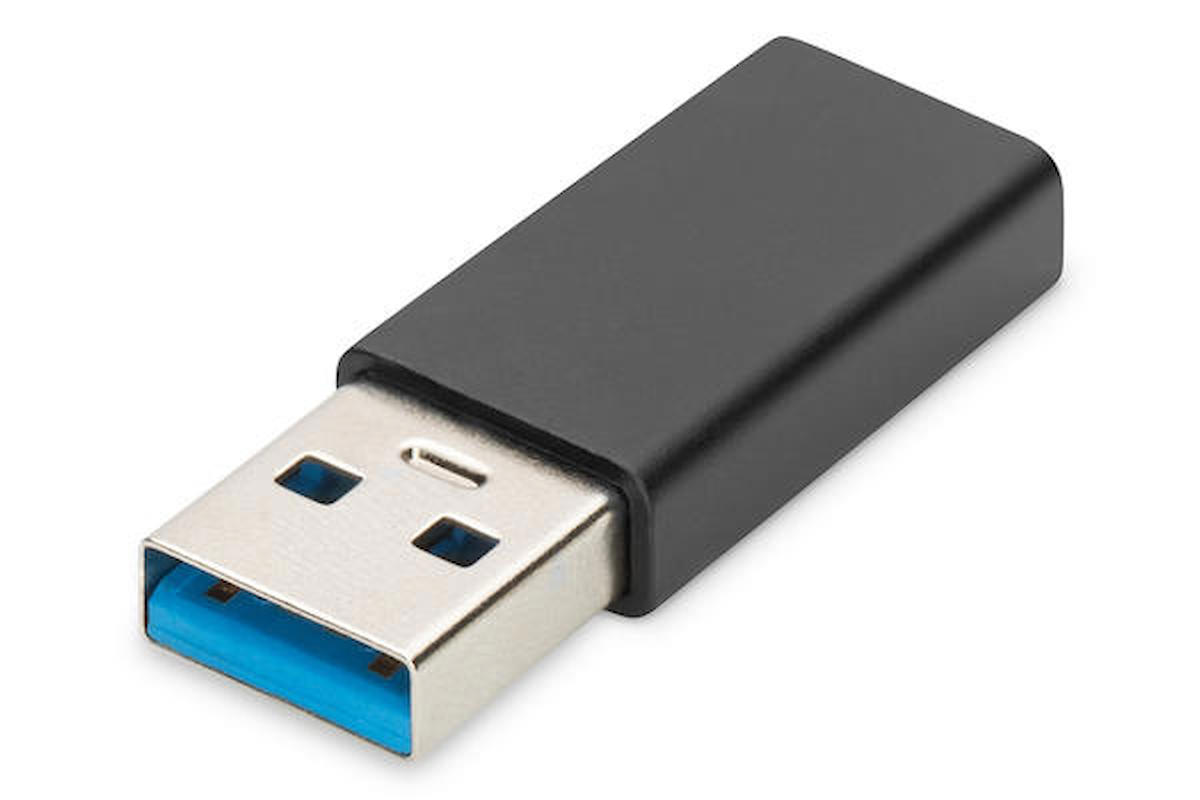 Digitus AK-300524-000-S USB 3.0 to USBType C 3A 5GB Erkek-Dişi Siyah Dönüştücü Adaptör