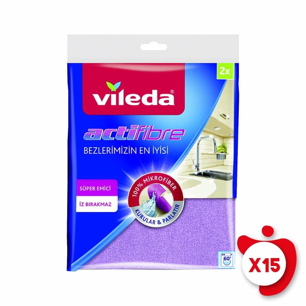 Vileda Actifibre Mikrofiber Temizlik Bezi 2’li 15 Paket