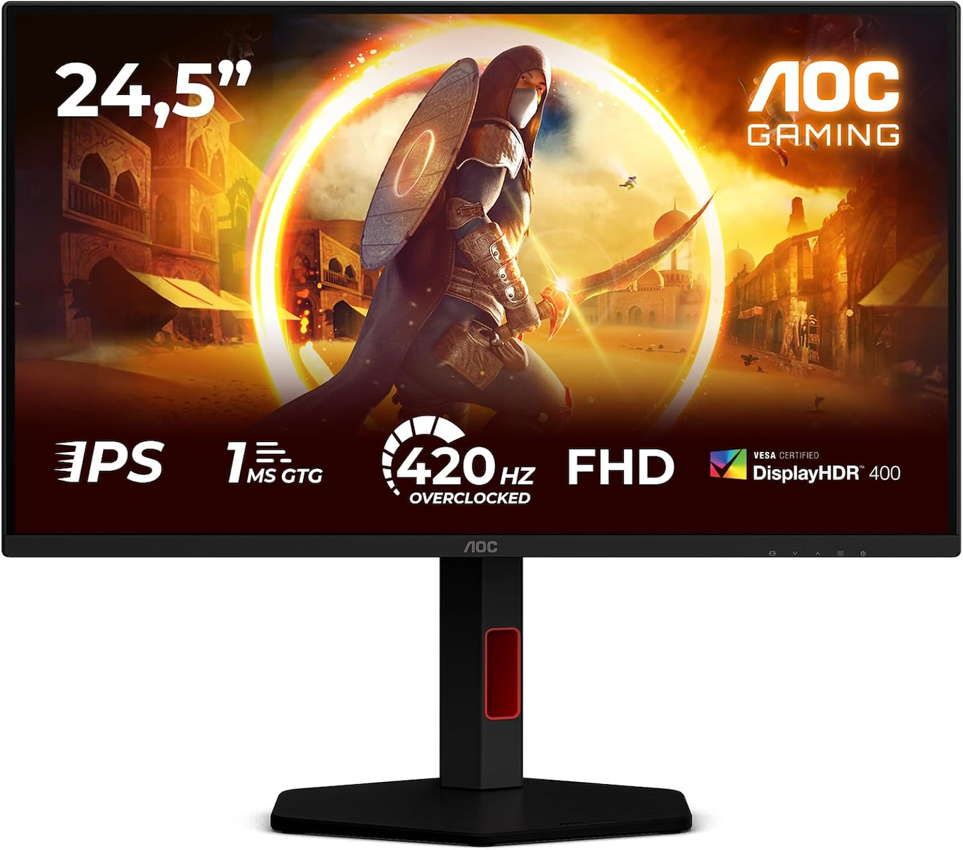 AOC 25G4KUR 24.5″ 420Hz(OC) 1ms HDMI DP AdaptiveSync HDR400 Pivot FHD Fast IPS Gaming Monitör