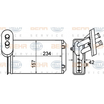 KALORIFER RADYATORU CADDY POLO A3 AROSA BEETLE CORDOBA GOLF IBIZA JETTA AEE 95-02 A3 97-00 - BEHR 8FH351001-611