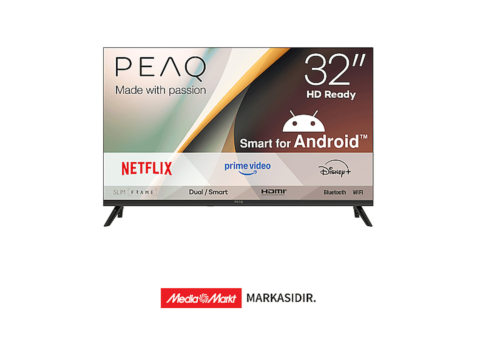 PEAQ 32A7000 32 inç 80 Ekran Dahili Uydu Alıcılı Android Smart HD LED TV