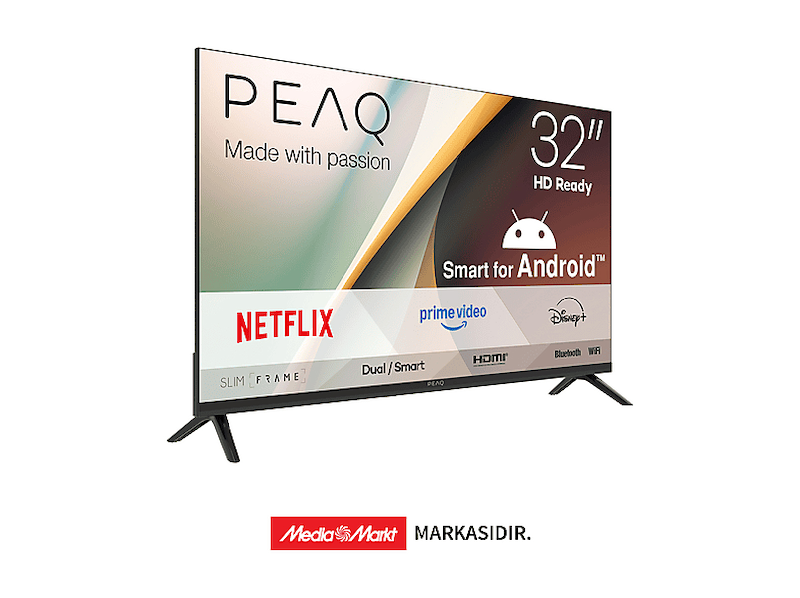 PEAQ 32A7000 32 inç 80 Ekran Dahili Uydu Alıcılı Android Smart HD LED TV