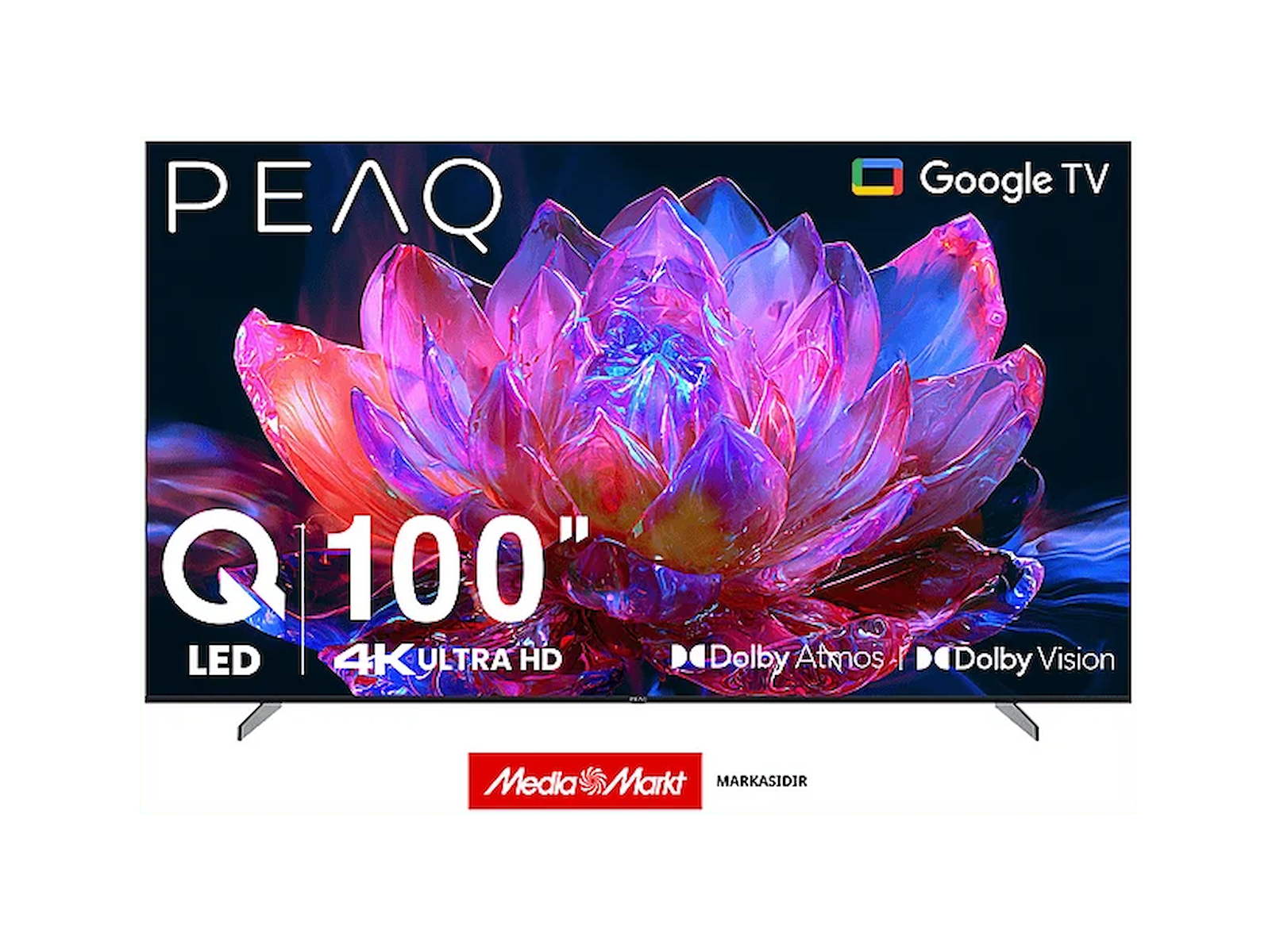 PEAQ 100Q80 100 inç 254 Ekran Google 4K Ultra HD QLED TV