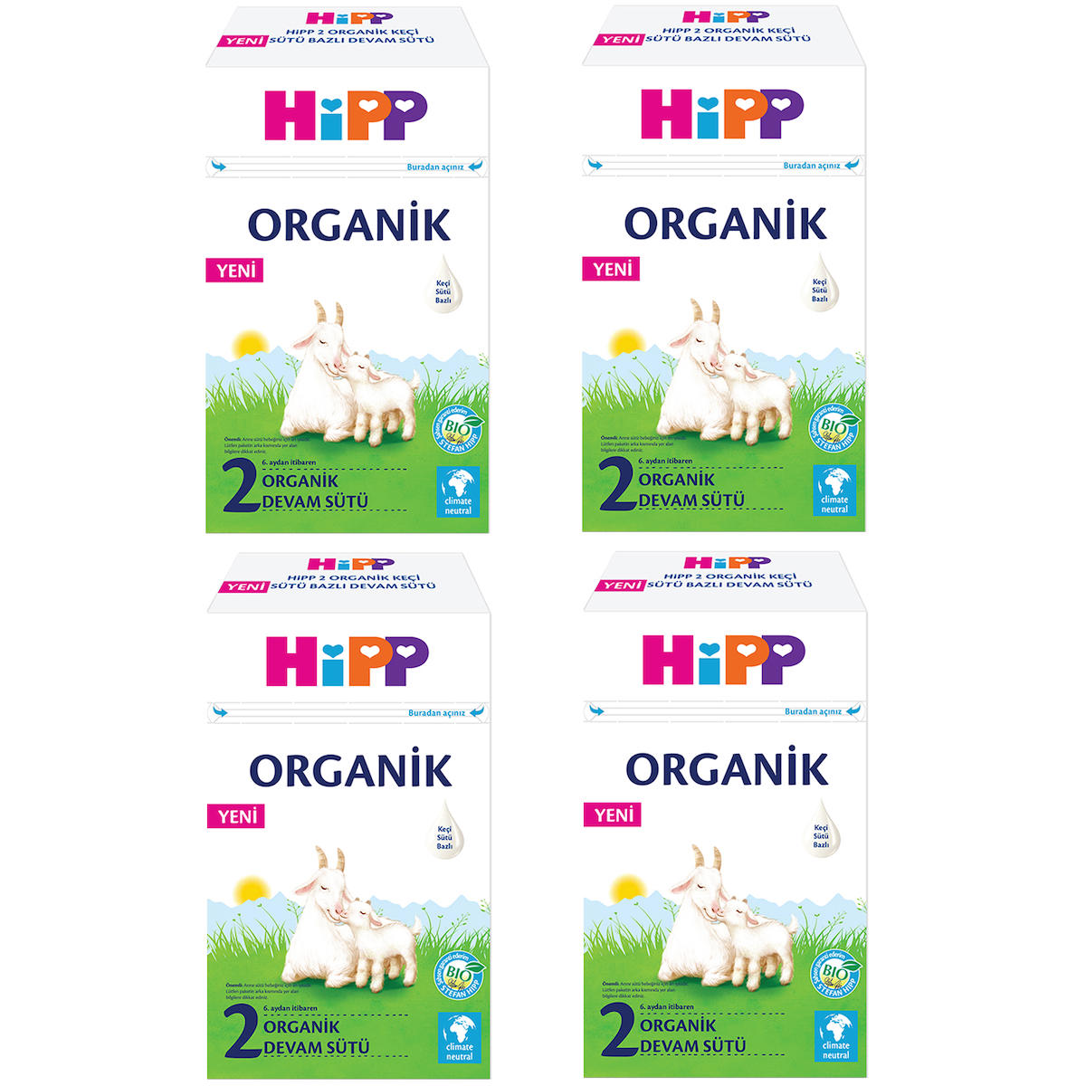 Hipp 2 Organik Keçi Sütü Bazlı Devam Sütü 400 gr 4 ADET