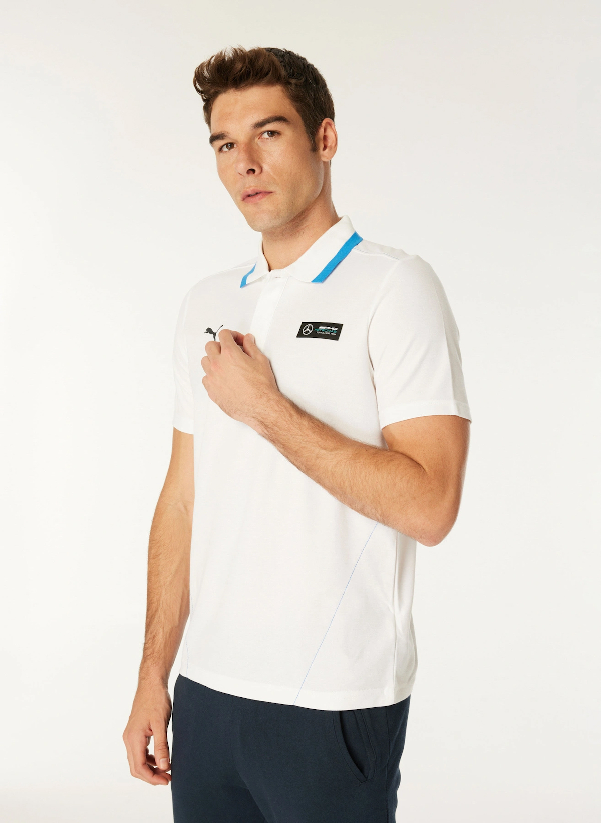 Puma Düz Beyaz Erkek Polo T-Shirt 62115303 MAPF1 Pique Polo